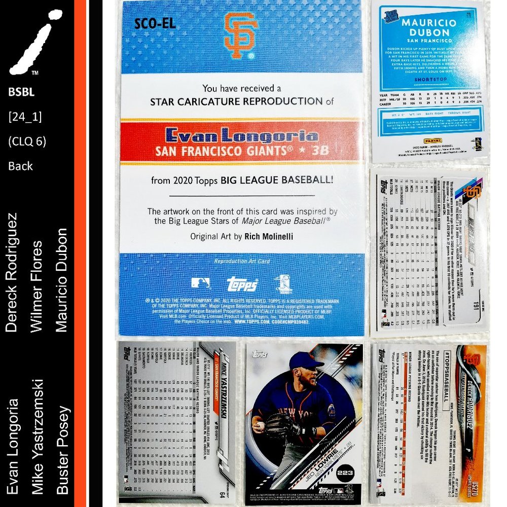 San Francisco Giants 6 Card Lot - BSBL [24_1] - Picture 2 of 14